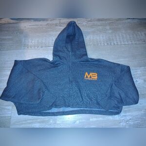 Women's Navy Cropped Zip Hoodie Jacket